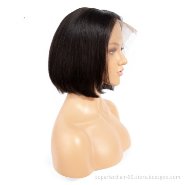 Factory Price Cuticle Aligned Short Bob Wigs For Black Women Lace Front Human Hair Wig